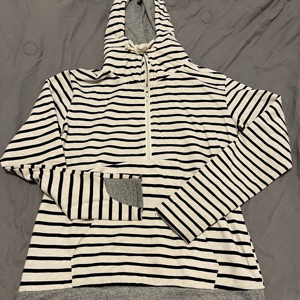 Ampersand Avenue Striped 1/4Zip Hoodie